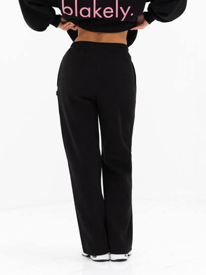 Lexi Wide Leg Sweatpants - Black