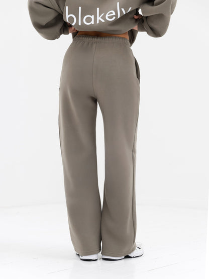 Lexi Wide Leg Sweatpants - Safari Green
